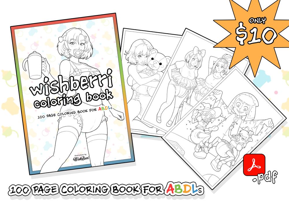 100 page colouring book for ABDLs