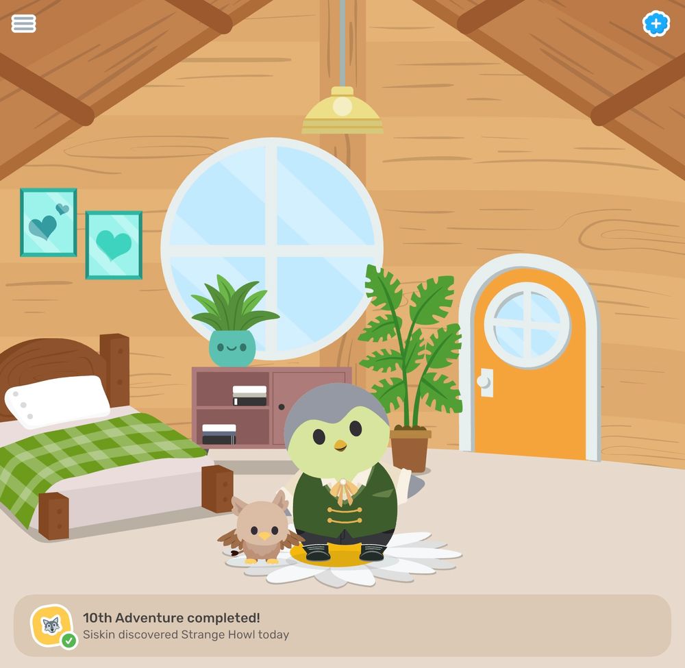 Screenshot from the mindfulness app, Finch.