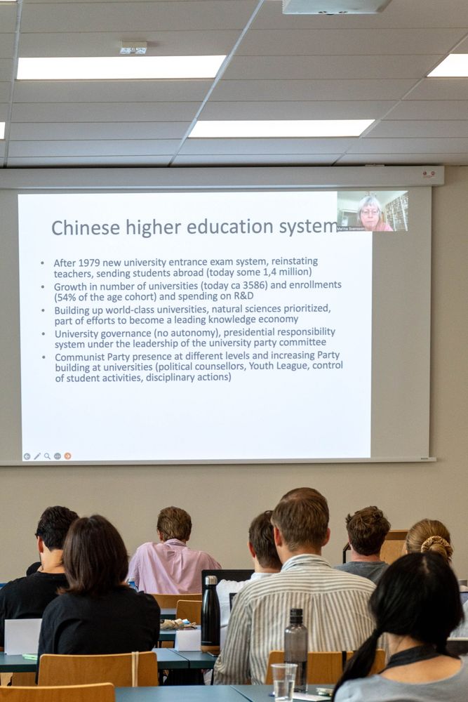 Prof. Svensson in a recorded video explaining about Chinese education system