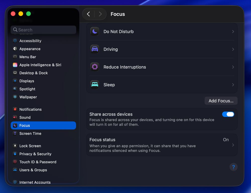 Screenshot of settings app in mac os developer beta, with several weird looking artifacts, like a blue border around the sidebar and a black fading to transparent background behind the search bar