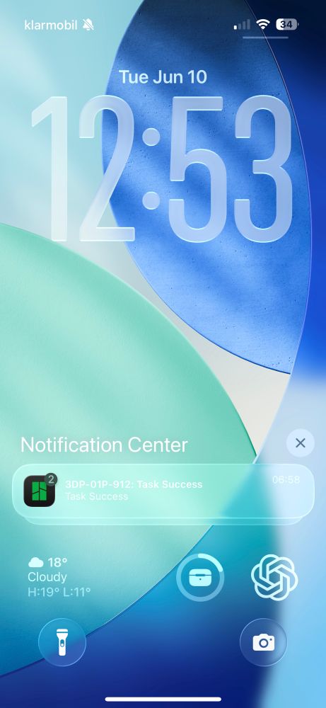 Screenshot of notifications in new iOS development beta, white text on very light background making it impossible to read