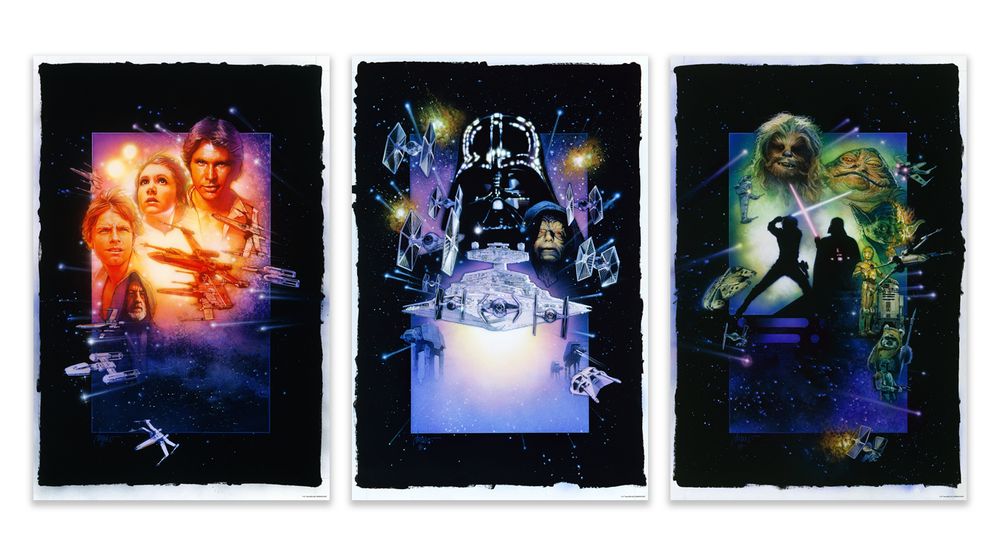 the special edition tryptich of the SW original trilogy by drew struzan