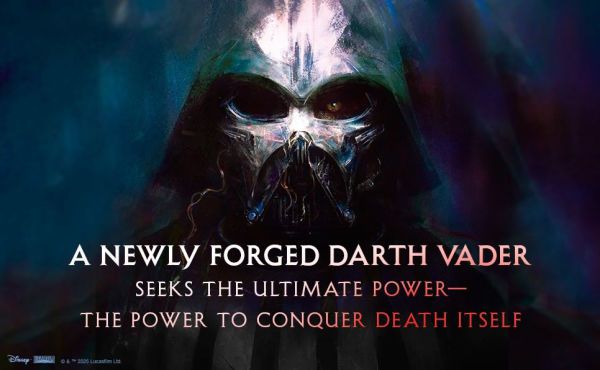 master of evil poster with text that reads, "a newly forged darth vader seeks the ultimate power-- the power to conquer death itself"