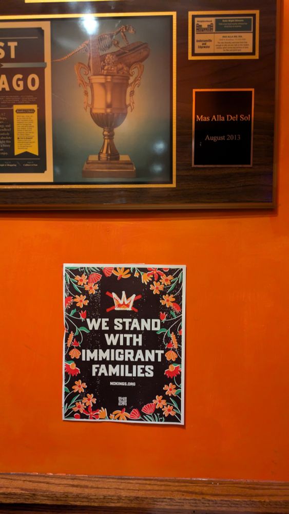 Sign at an excellent Chicago Mexican restaurant 