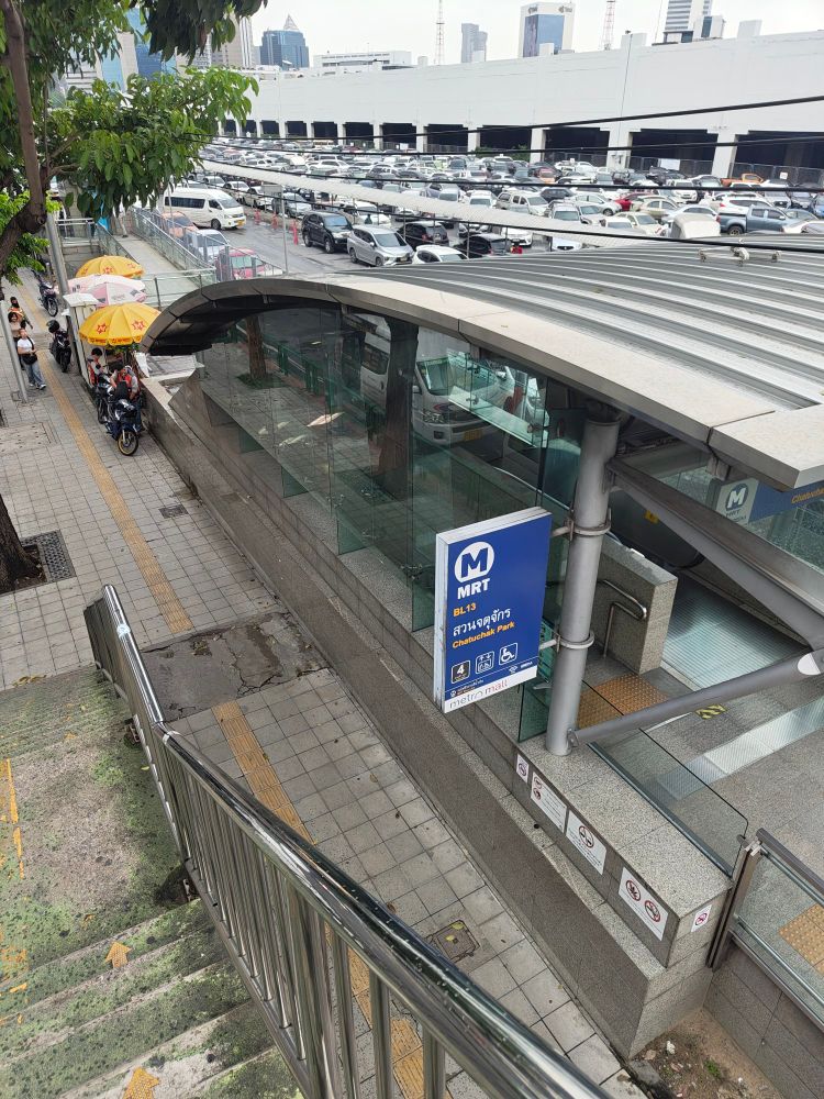 Exterior view of Chatuchak Station in Bangkok, Thailand.