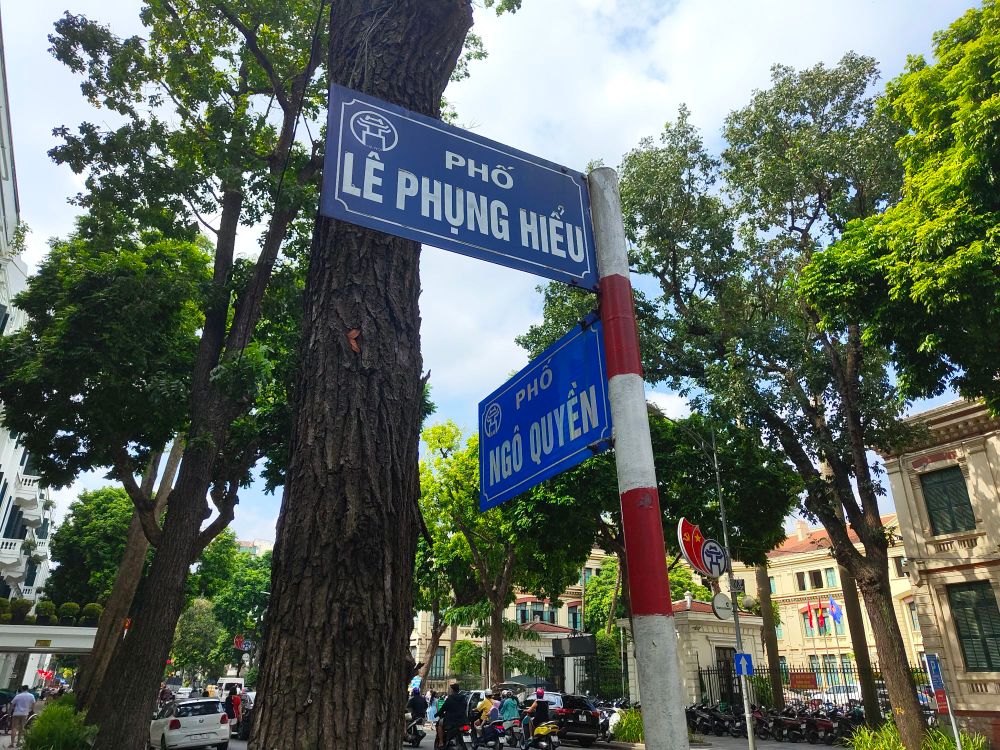 A street sign in Hanoi, Vietnam.