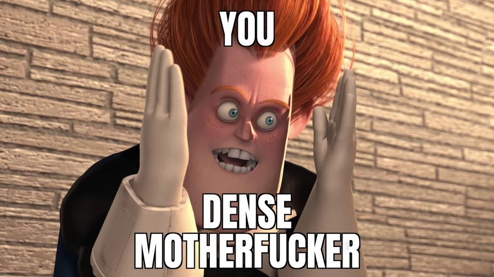 Screencap of the bad guy from Incredibles, saying 