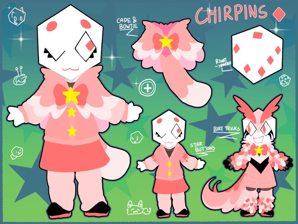 Chirpins, the bird pippins oc ref sheet