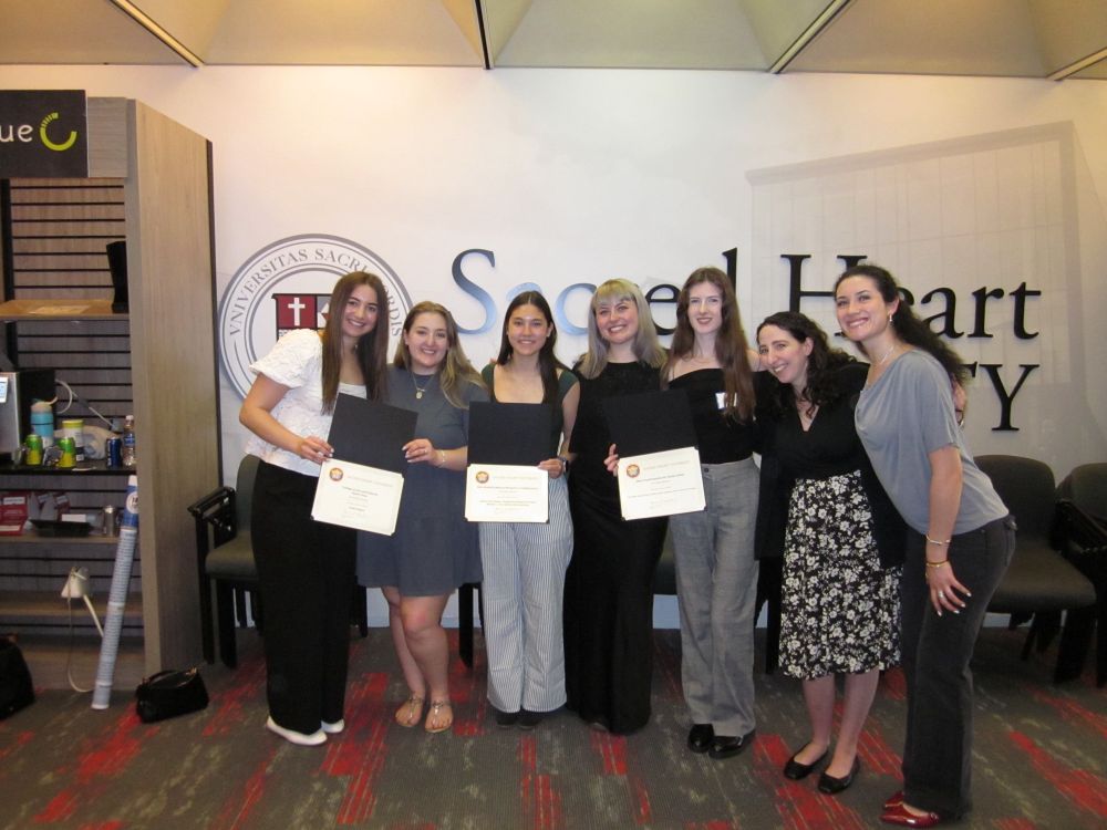 Students accepting awards at Academic Festival.