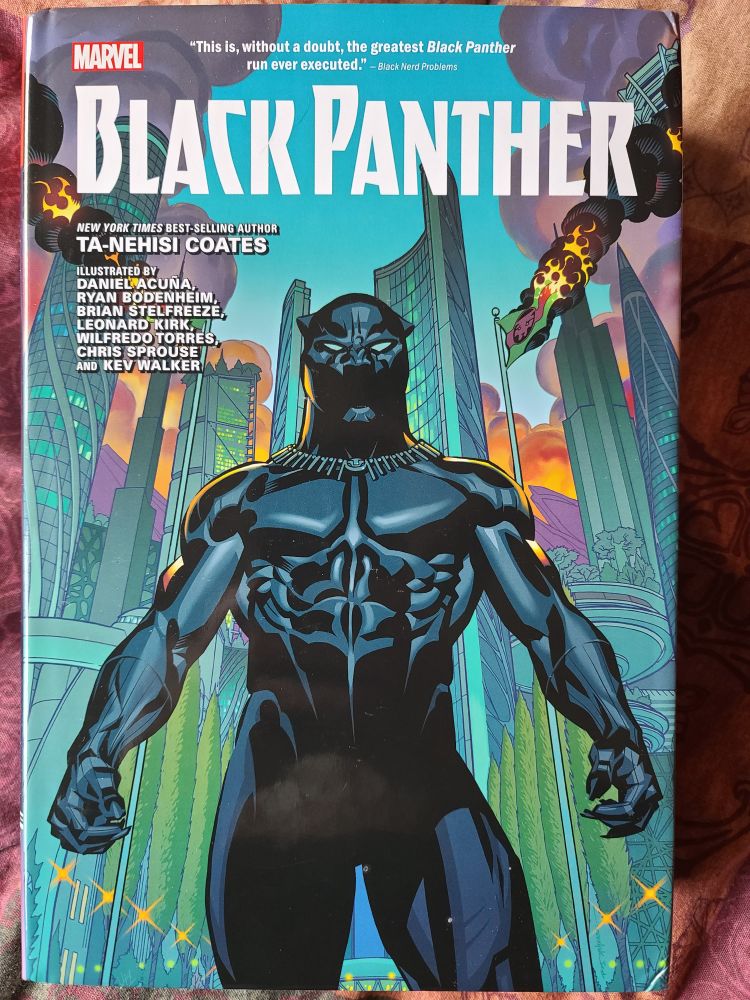 Cover to the omnibus of Ta-Nehisi Coates' Black Panther run. 