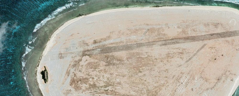 satellite image showing water and land
