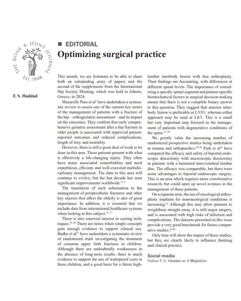 Abstract text for article titled: Optimizing surgical practice.
The Bone & Joint Journal.