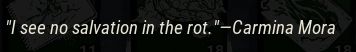 Screenshot of quote saying "I see no salvation in the rot"