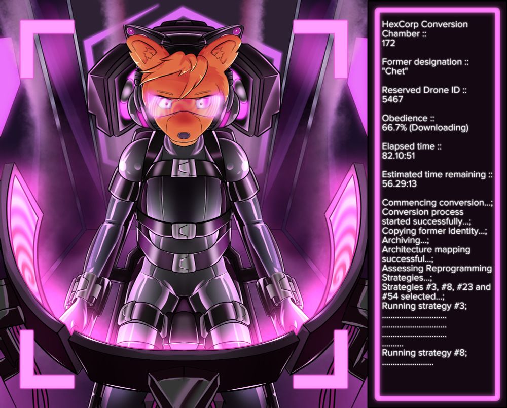 Furry hypnotized into being a drone