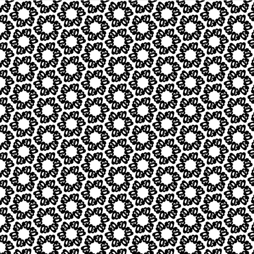 A hexagonal repeating pattern made with poop emoji.