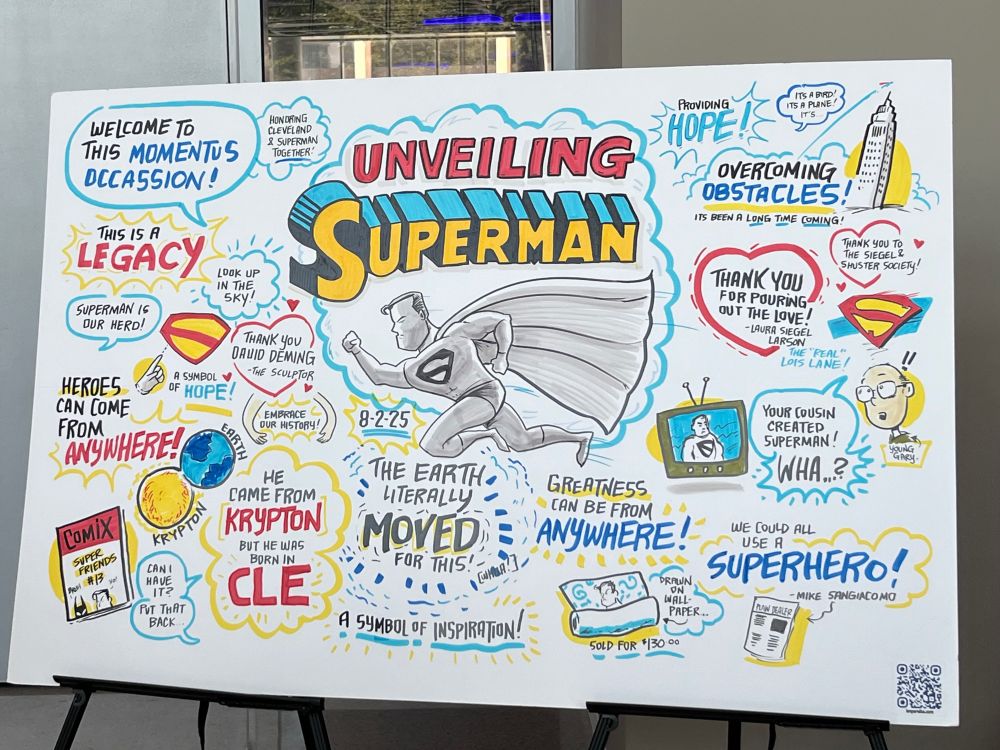 Unveiling Superman poster at the unveiling statue event