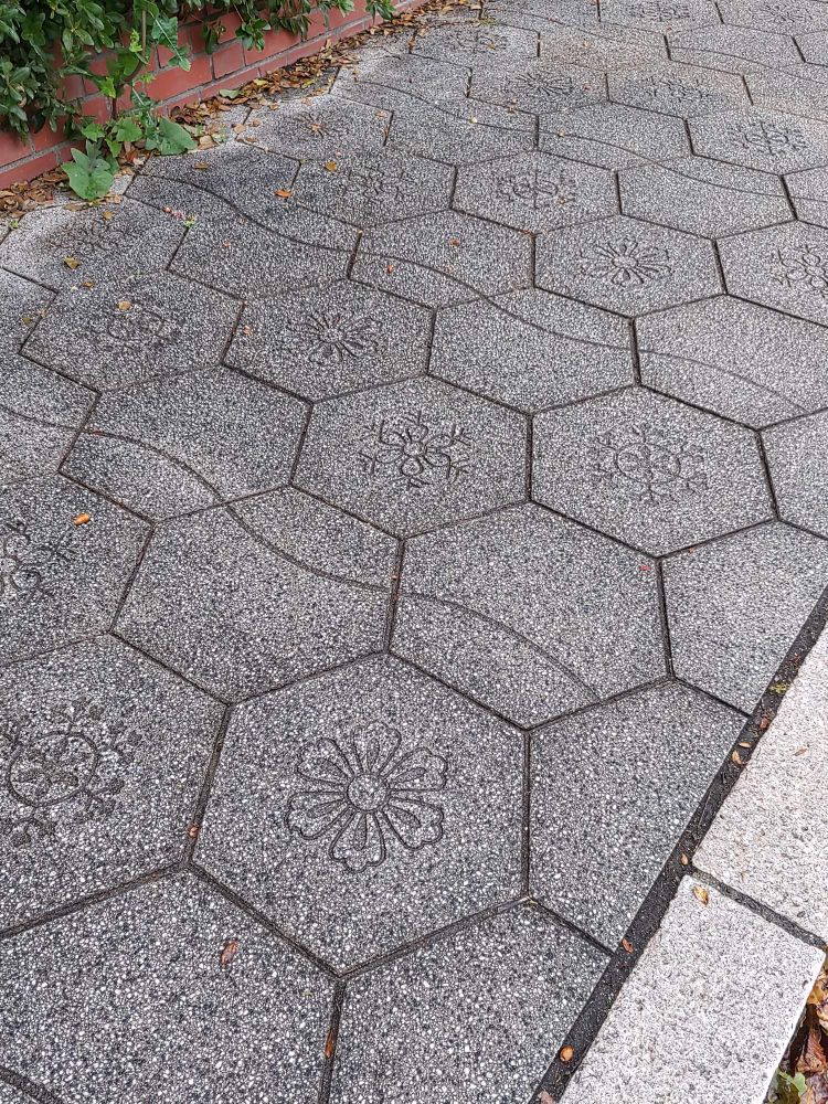 雪の結晶柄の石畳