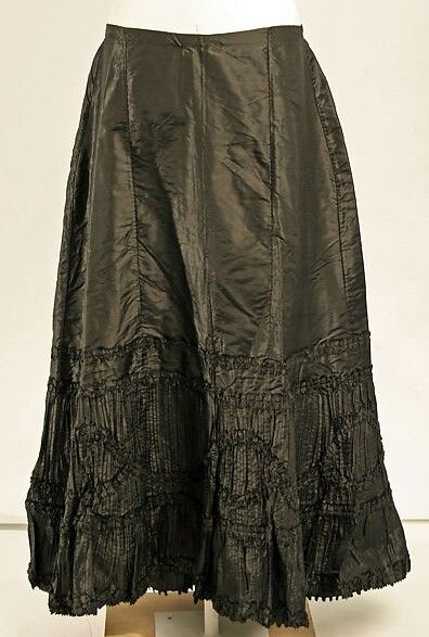 black taffeta petticoat with garlands of ruched black taffeta