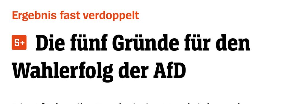 Spiegel Headline: die fünf Gründe für den Wahlerfolg der AfD