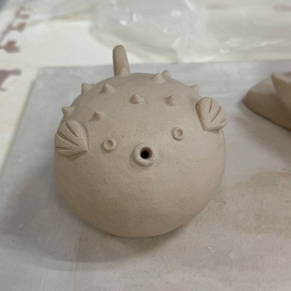 Ceramic wip of a pufferfish 
