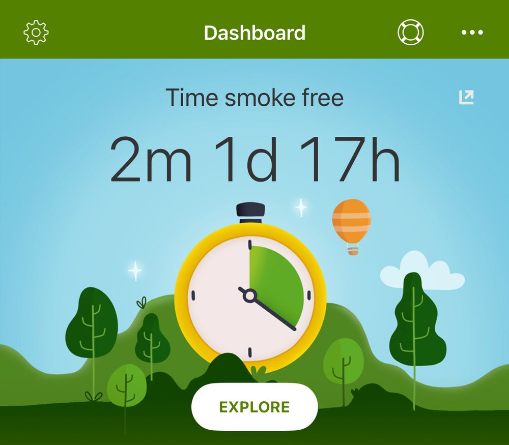 A screenshot of an app showing that I haven’t had a cigarette in more than two months.