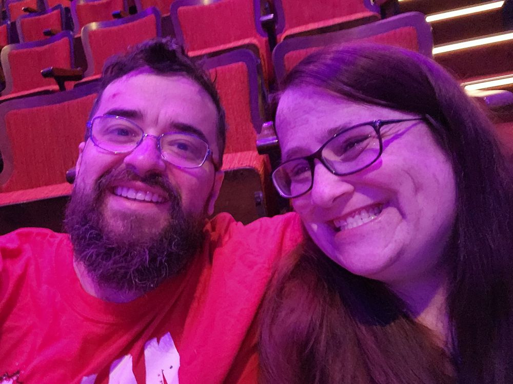 Me and my wife cheesing for a selfie.