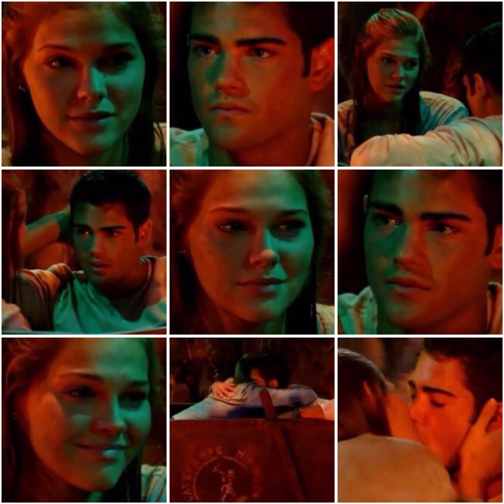 While trapped in the mineshaft, Kay confesses her love to Miguel on NBC soap opera Passions