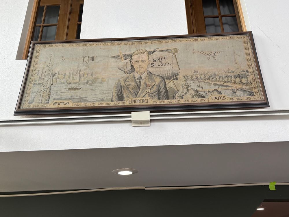 Embroidered tapestry donated by a local decades ago