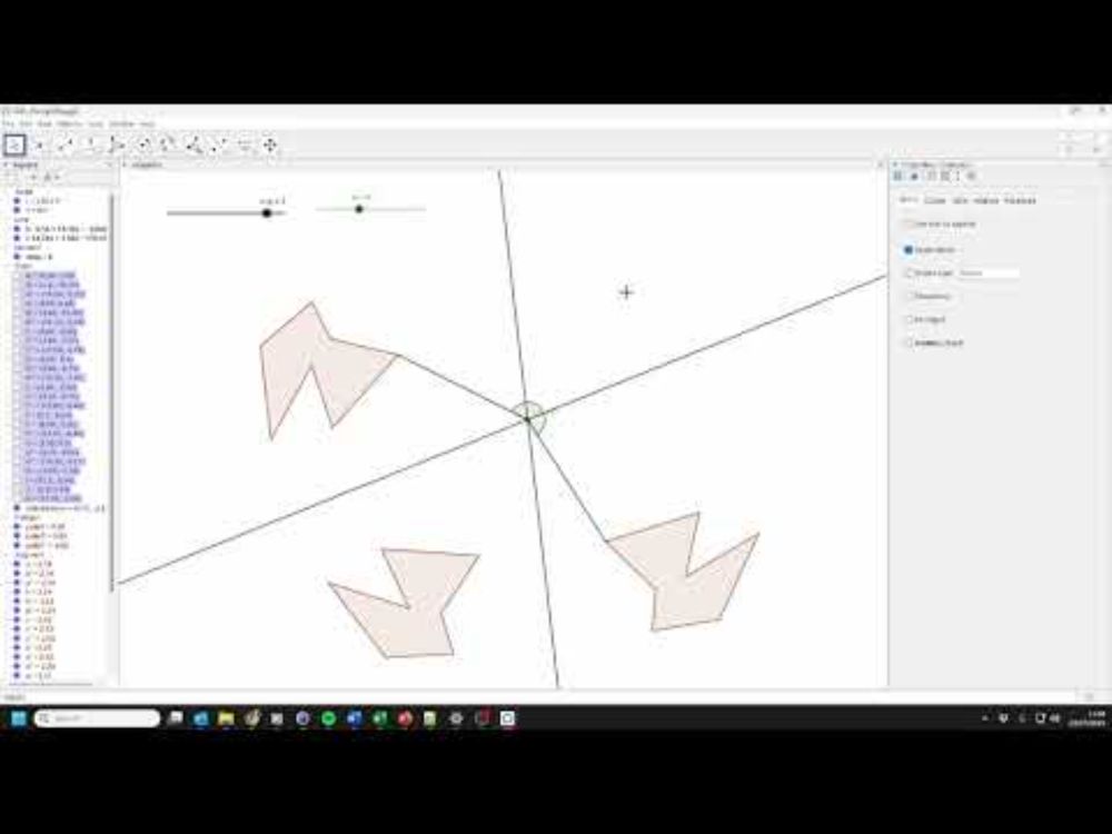 Create an animation showing that two reflections are equivalent to a rotation. #MathsAnimationTMiP