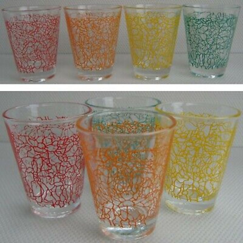 FRENCH Vintage Drinking Glasses x 4 Tumblers 1960s/70s Barware Retro 5.9 cm H  | eBay