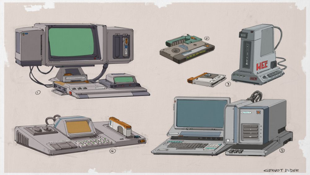 cassette futurism computer prop concept designs