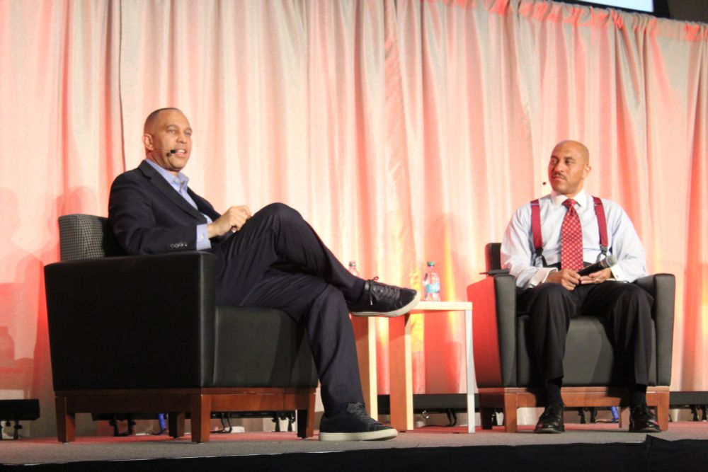On left, Hakeem Jeffries, on right, Hasan Kwame Jeffries