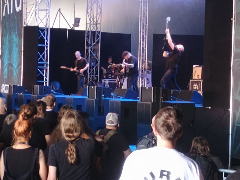 Australian post-rock band "We Lost The Sea" on stage at the ArcTanGent festival.