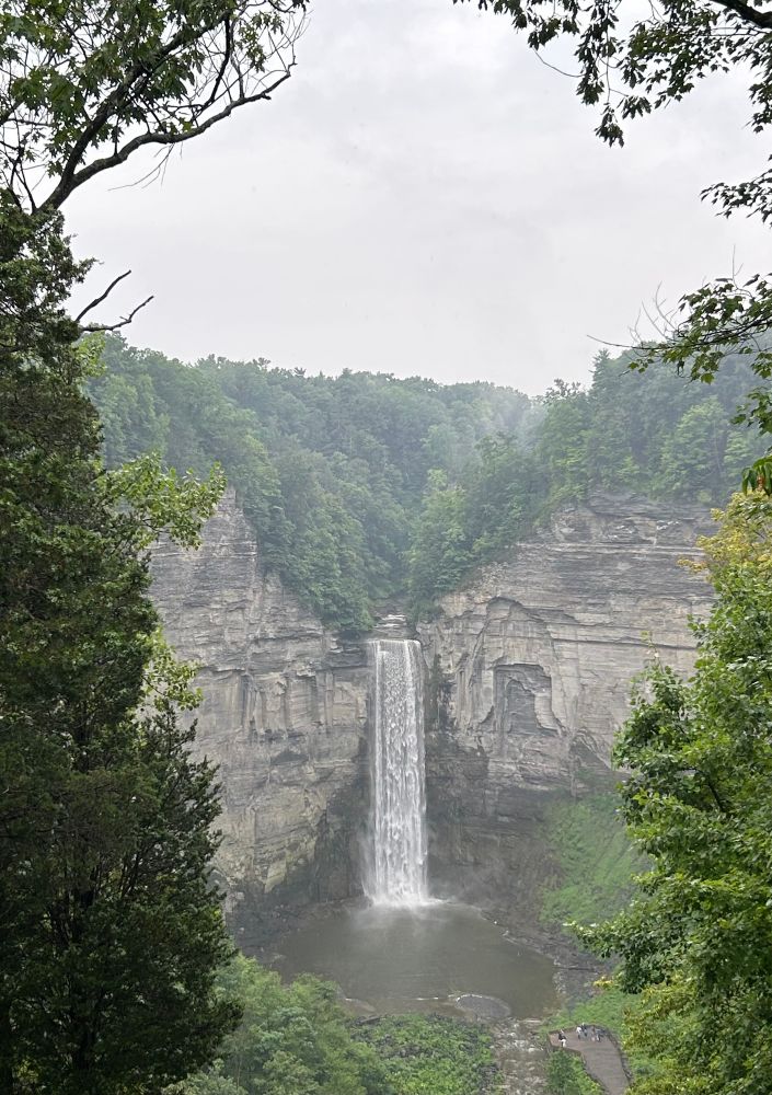 Photo of Taughannock Falls, taken from the overlook on the North Rim. It was raining. 