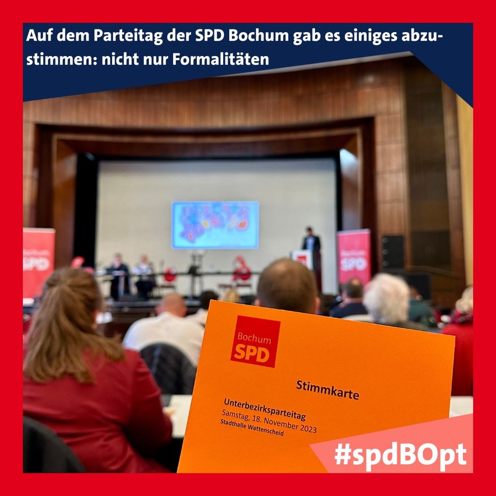 Parteitag der SPD Bochum: Es gab einiges abzustimmen - zum Teil mit den Stimmkarten