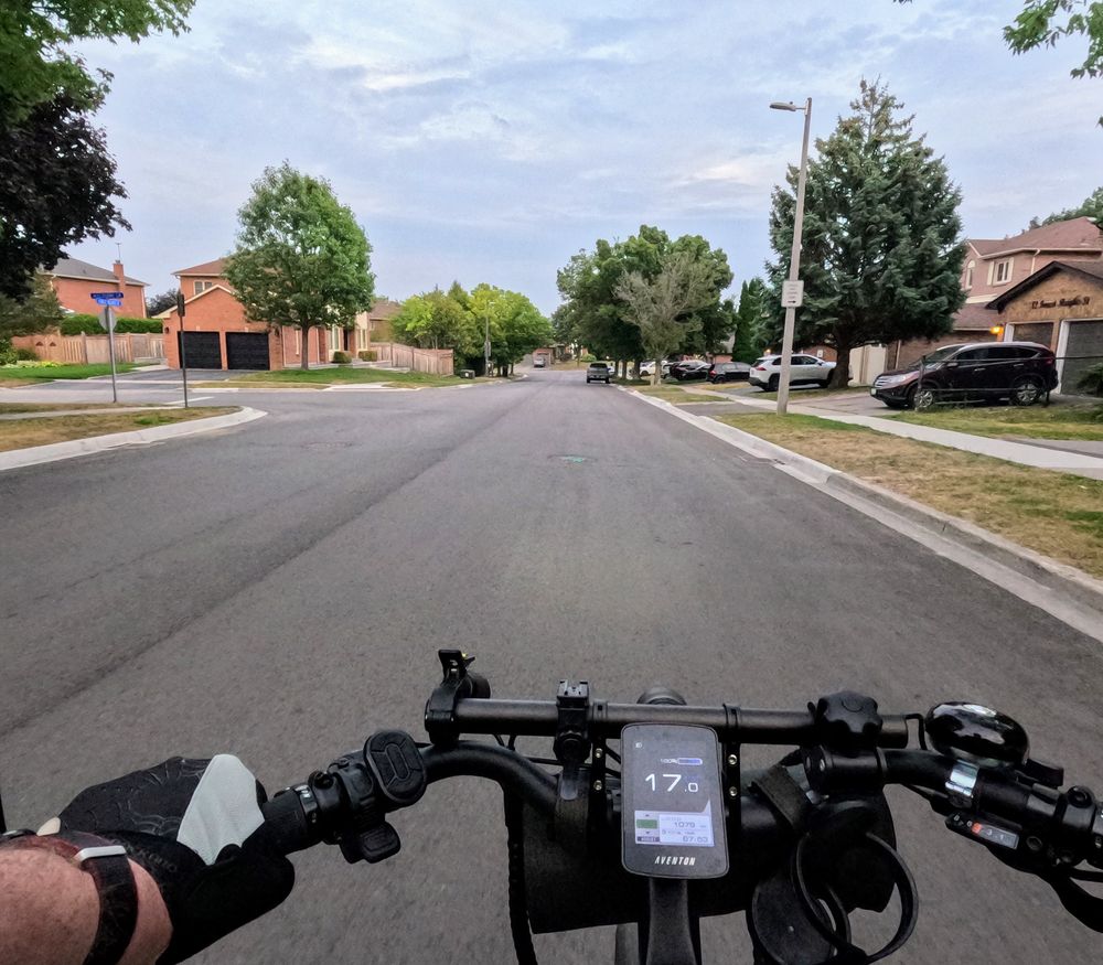 Cycling around the neighborhood.