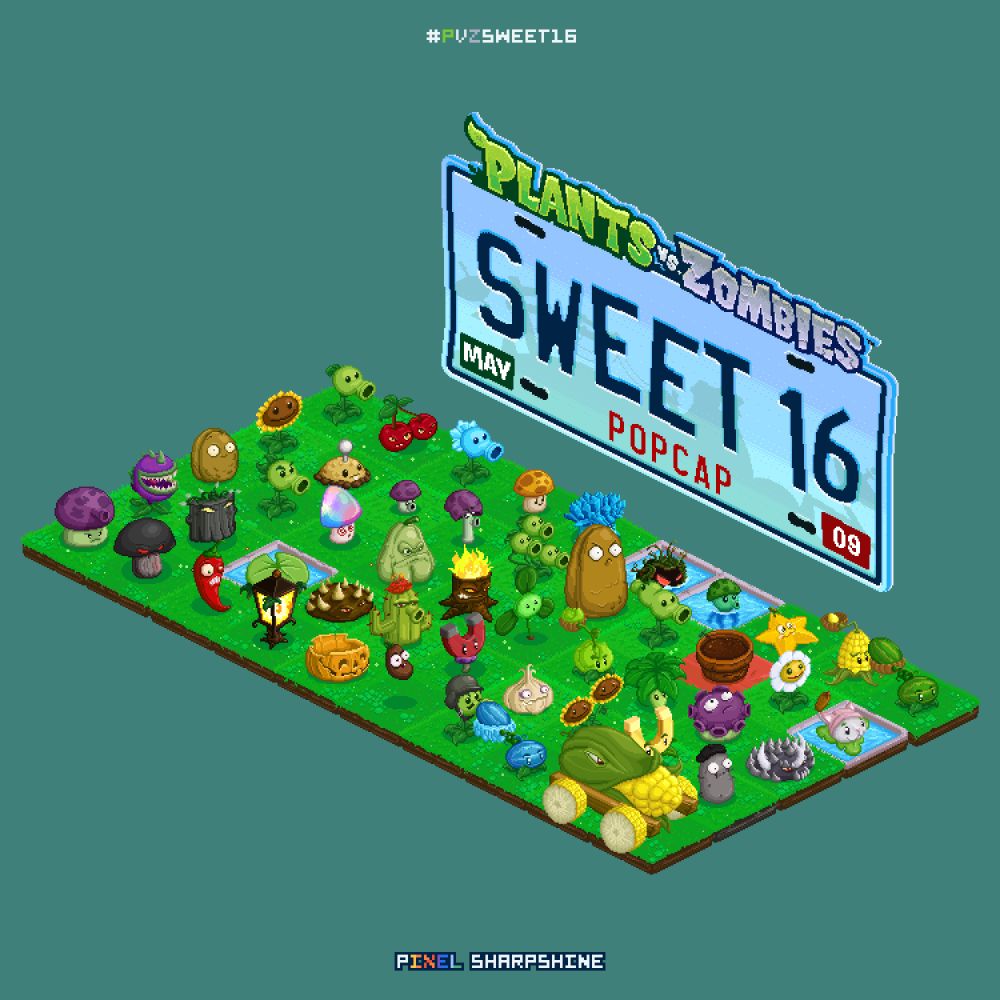 Plants from Plants vs. Zombies
Isometric Pixel Version
(Day Version)