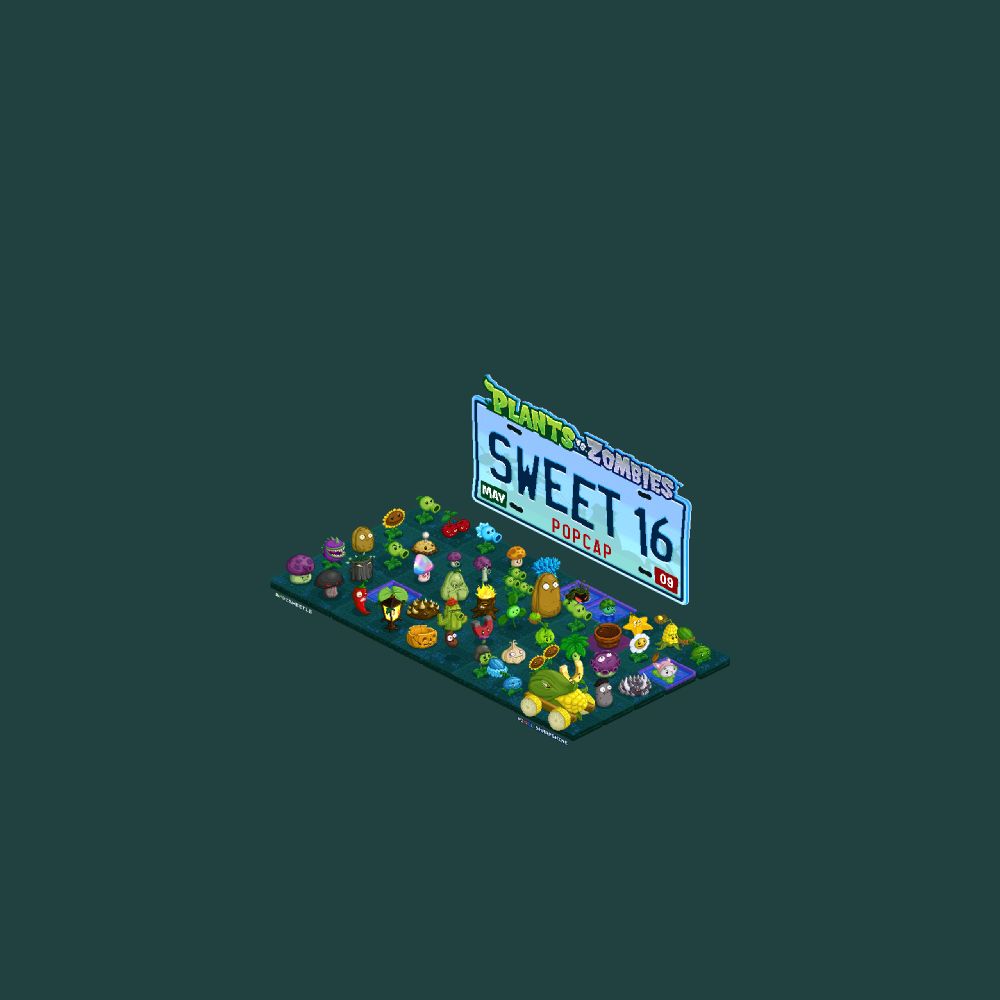 Isometric Pixel Plants from Plants Vs. Zombies
(Night Version)