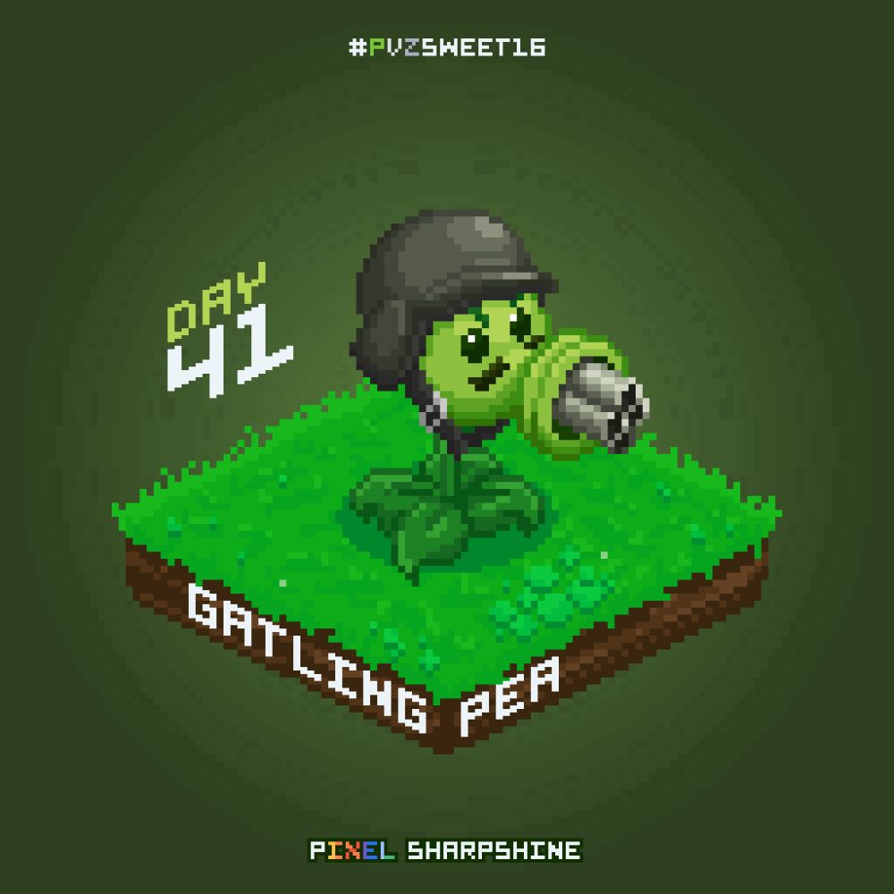 Gatling Pea from Plants vs. Zombies