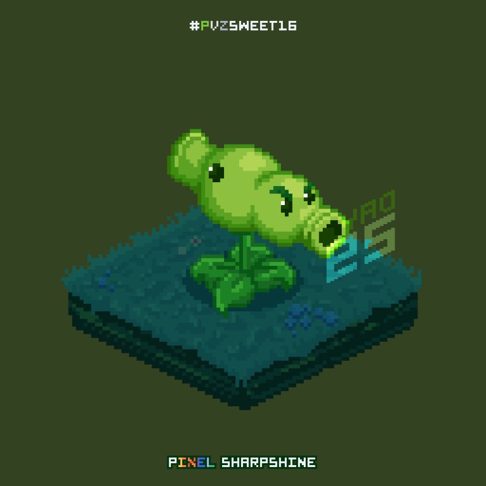Split Pea from Plants vs. Zombies (Back View)