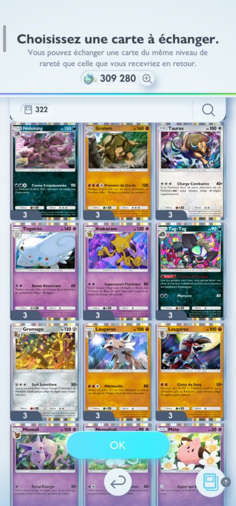 Nidoking
Grolem
Tauros
Togekiss
Alakazam
Tag-Tag
Gromago
Lougaroc Diurne
Lougaroc Nocturne 

