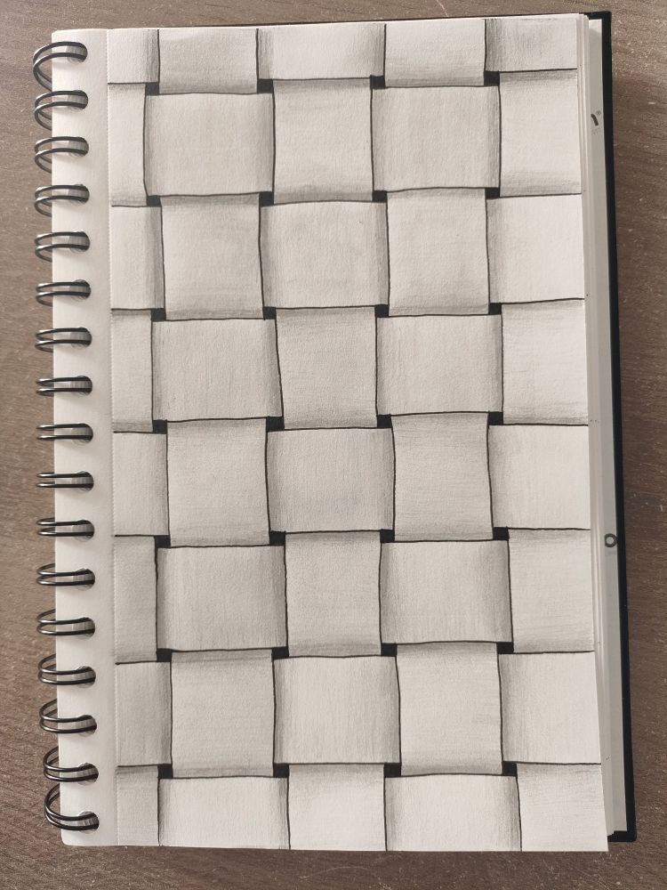 Tous les rectangles ont été crayonnés. Impression de tissage.