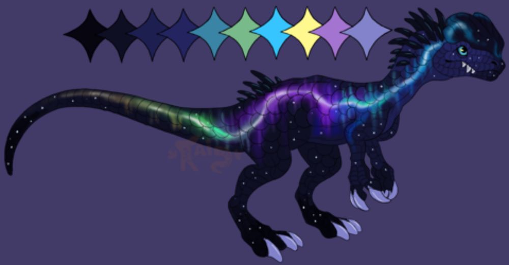 🌌Aurora Borealis Dilophosaurus🌌 - Raigero's Ko-fi Shop