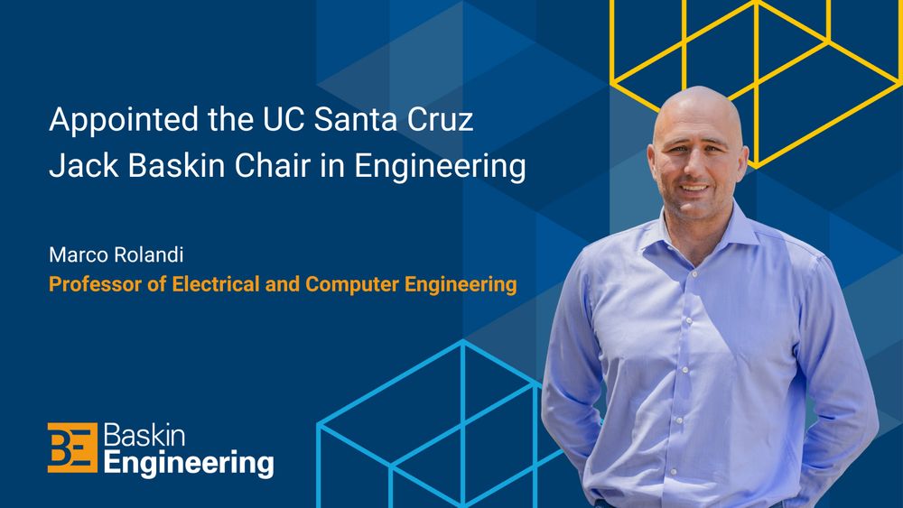 Marco Rolandi with text "Appointed the UC Santa Cruz Jack Baskin Chair in Engineering"