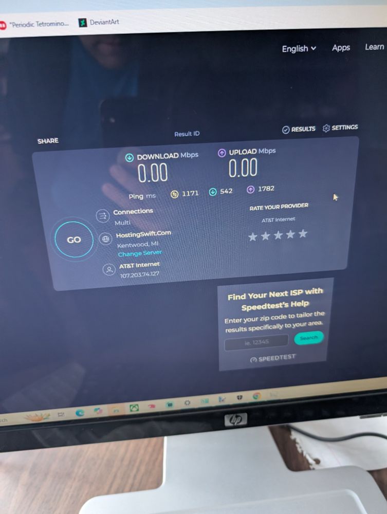 zero megabyte speed test results. i didn't even know that was possible.
