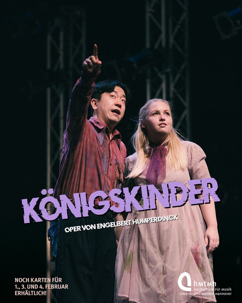 Szenenfoto aus der Probe vom Montag, 27.1., mit Myoungjin Choi und Marlene Mesa als Königssohn und Gänsemagd. 
