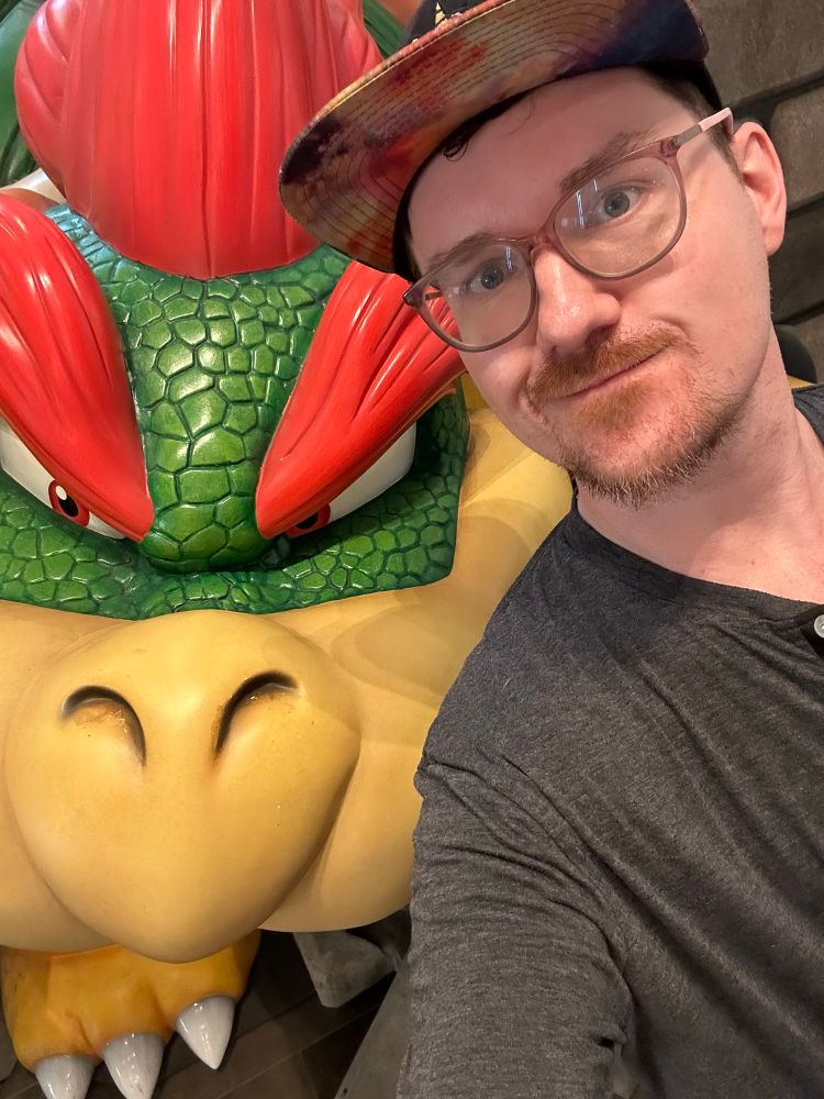 selfie with bowser in the manhattan nintendo store 