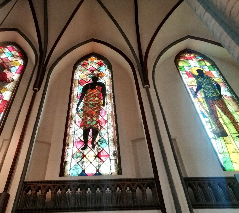 Buntglas-Textilinstallation Nikolaikirche