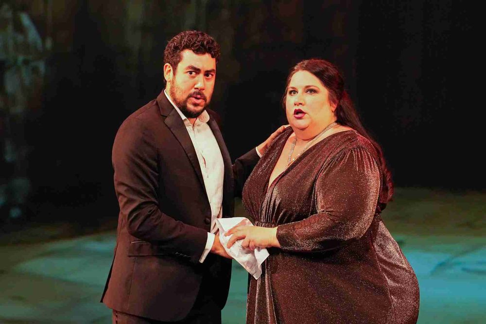 Teatro Nuovo Macbeth Ricardo José Rivera and Alexandra Loutsion as the Macbeths Photo: Steven Pisano