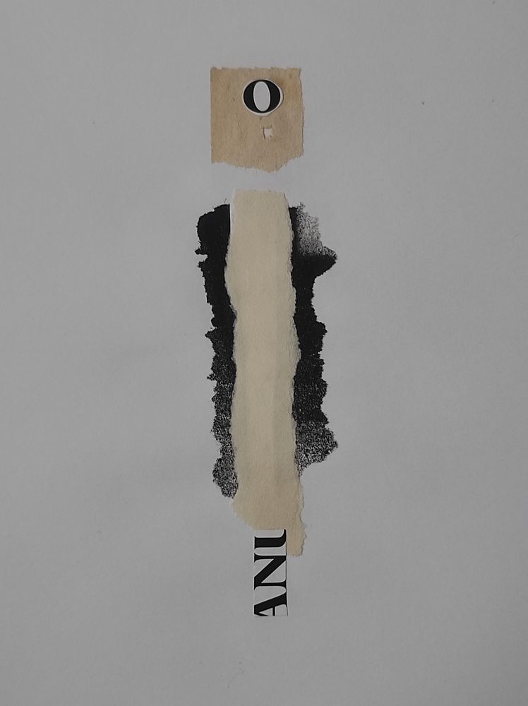 Collage de recortes de papel con voluntad antropomórfica. ©️ Cristian Berga
